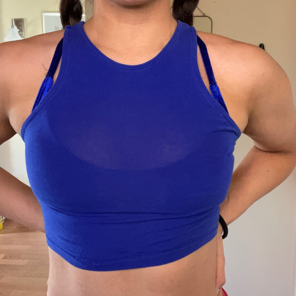 Blue crop top